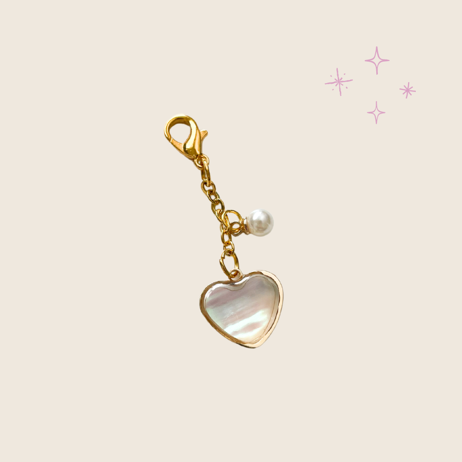 MOTHER-OF-PEARL HEART - PLANNER CHARM