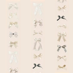 Cream & Black Bows - Kiss Cut Washi Tape